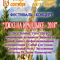 Фестиваль-концерт "ДЖАЗ НА ИРАНДЫКЕ - 2018"